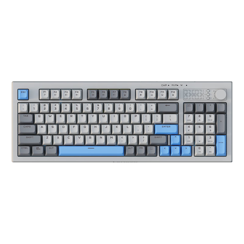 Lenovo K2 Wired Quiet Keyboard, Mechanical Feel, Sound-Absorbing Structure, 95 Keys, Mixed Color Lighting Effects, Ergonomic Design, Volume Knob, Wired Office Keyboard, Galaxy Gray