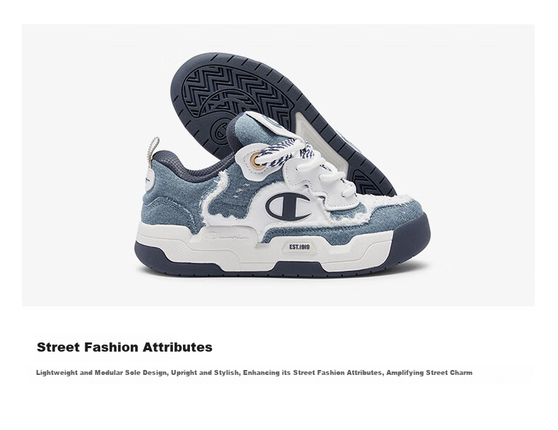 Champion American Champion Sneakers for Women And Men, Classic Retro Street Fashion Thick-Soled Sneakers 24SST13 Light Blue 39 19