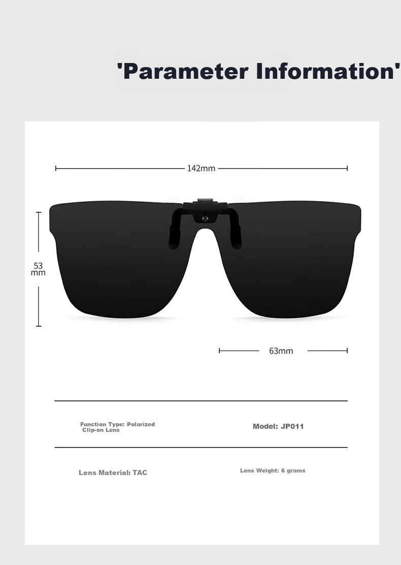 LOVECRAFT Myopia-Specific Sunglasses Clip-On for Men And Women, Driving-Specific Polarized Clip-On - Black Frame with Gray Lenses, UV Protectio 8