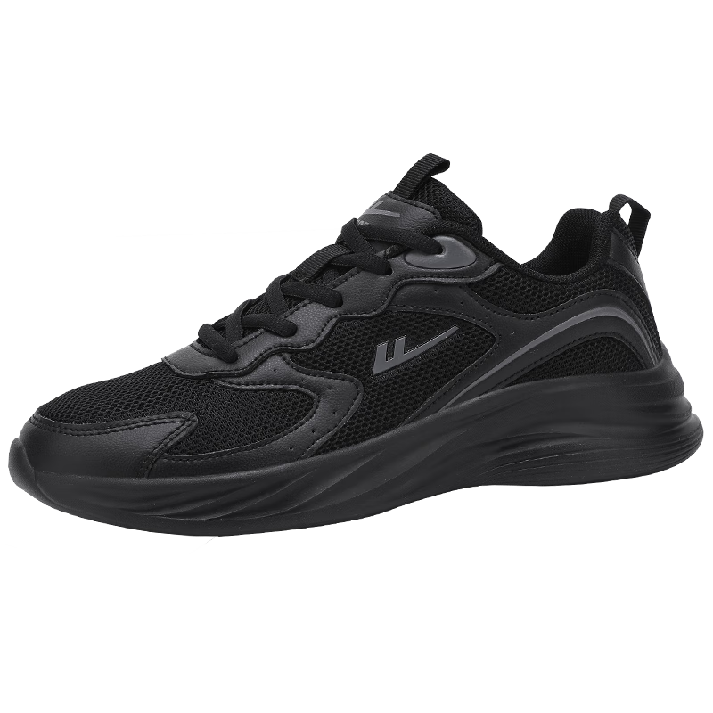 Huili Official Women's Shoes, Summer Breathable Mesh Sneakers, White Women's Shoes, Running Shoes for Women, All Black, Size 42