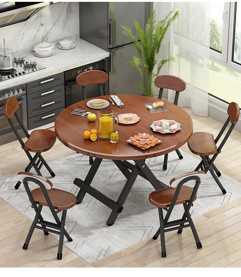 Chibailun Foldable Table, Home Dining Table, Simple Dining Table for Small Apartments, Balcony Round Table, Portable Market Stall Table 8