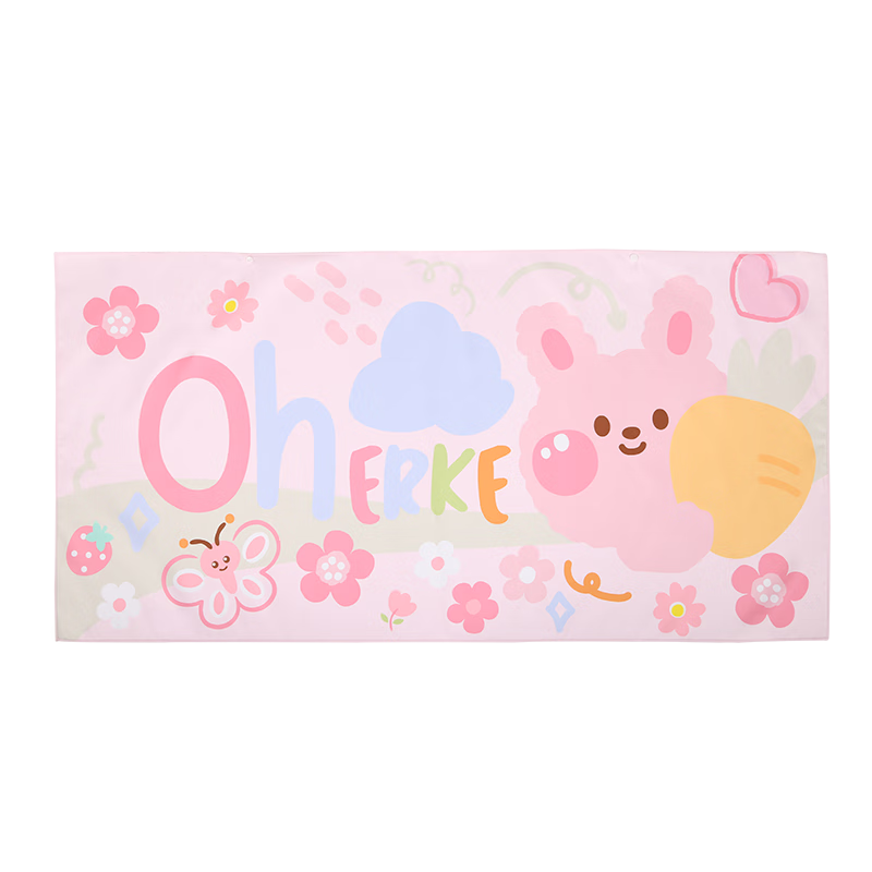 ERKE Children's Bath Towel, Super Absorbent, Quick-Drying, Bath Towel for Swimming, Portable Beach Towel, Colorful Pink