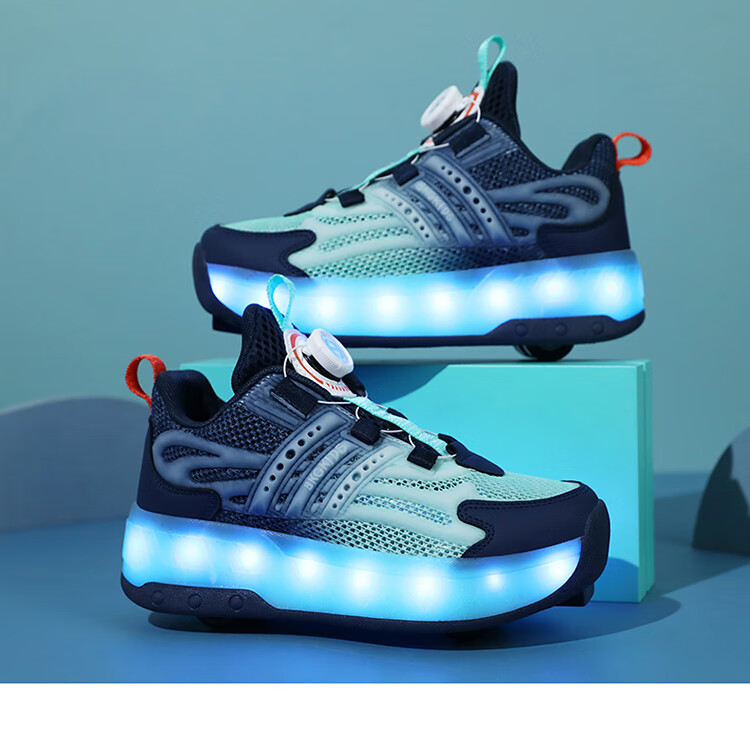 BKG Boys' Autumn New Breathable Mesh Sports Roller Skates for Students, Girls' X25533-B15 33
