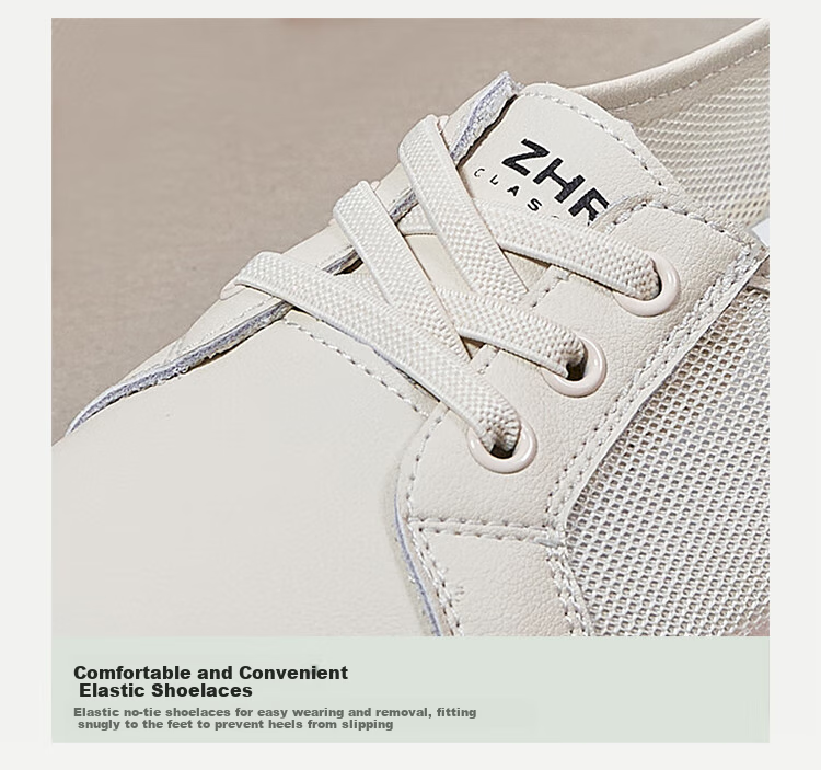 ZHR White Sneakers for Women, Summer Genuine Leather Mesh Breathable Women's Shoes, Versatile Casual Shoes for Women, A70EF, Beige, Size 36 6