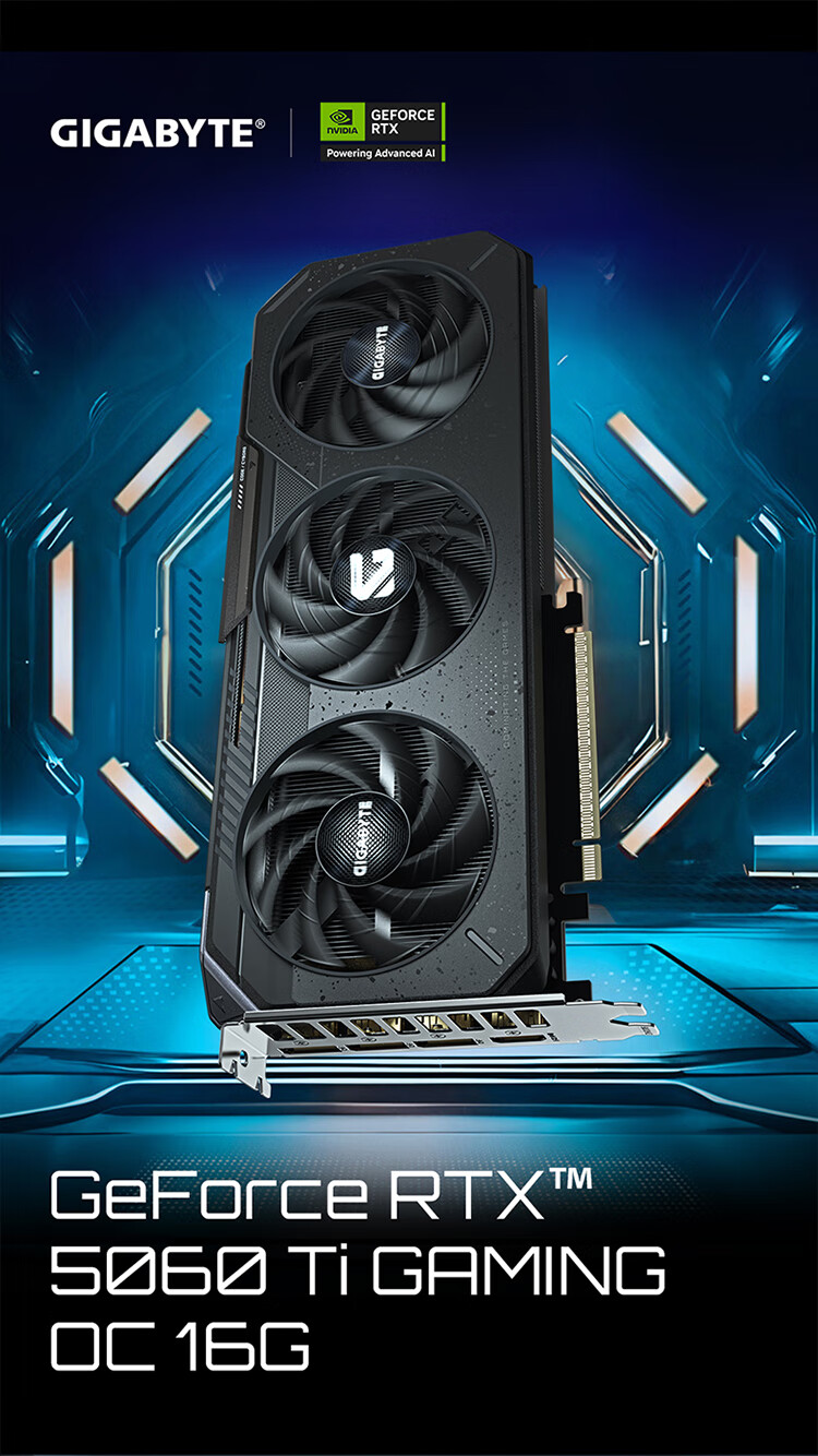 GIGABYTE 5060Ti 16GB Graphics Card, Fengmo MAX OC GeForce RTX 5060 Ti WindForce MAX OC SFF 16GB DLSS4 Gaming E-Sports Graphics Card 3
