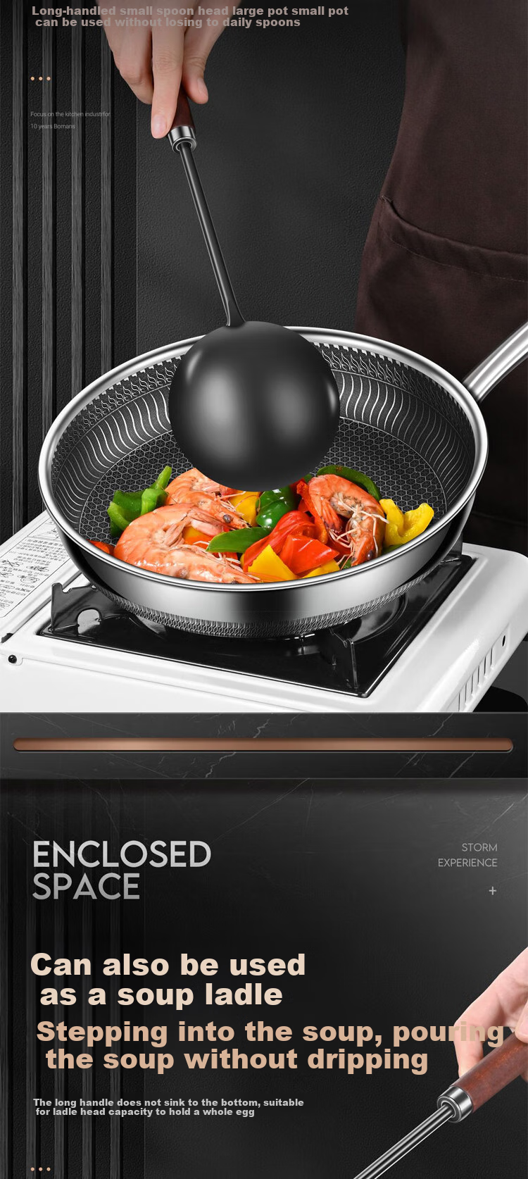 Dipuer Zhangqiu Iron Wok Spatula, Household Stir-Fry Spoon, Kitchen Non-Stick Pan Cooking Ladle, Iron Pan Special Spoon, Handmade Egg Dumpling Spoo 10