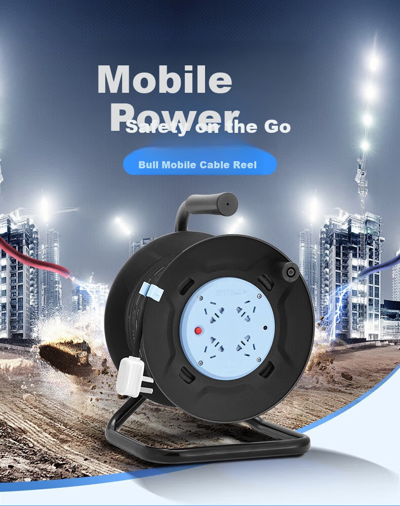 BULL Four-Slot Five-Hole Reel GN-8030 with Overheat Protection, Multifunctional Power Extension Cord, Junction Board, Empty Reel Cable, Mobile Winding Reel, Wireless without Wire 4