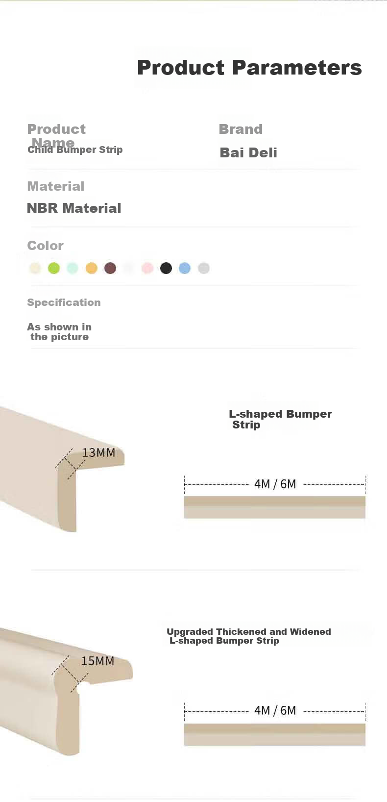 BEIDELI Anti-Collision Strip, Baby Table And Cabinet Corner Protection Bumper, No Glue Required, Widened And Thickened L-Shaped Wood Color, 4 Meters 8