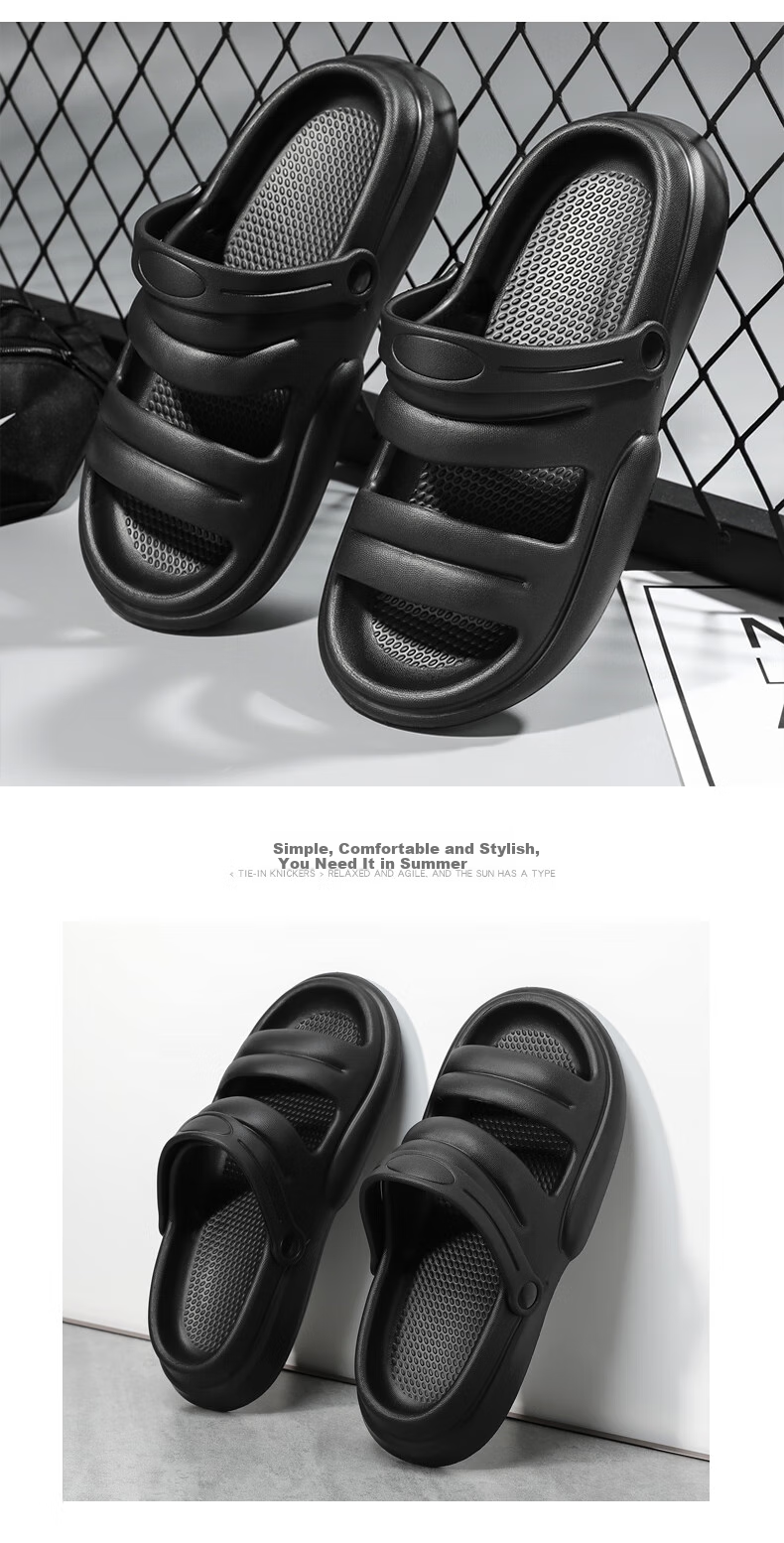 CARTELO Men's Sandals, Summer Comfortable Wear-Resistant Beach Shoes, Lightweight Hole Shoes for Men, 1468 Black, Size 42-43 10