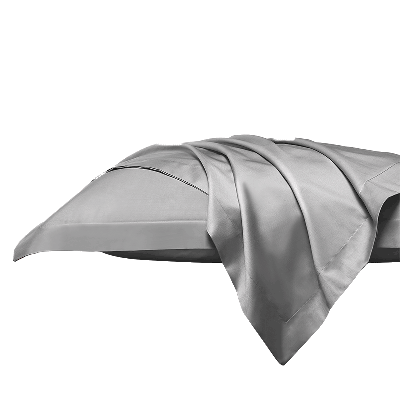 I-WILL Pillowcases, Pure Cotton Hotel Style, Solid Color Simple Pure Cotton Pillowcases, Set of Two, Premium Gray, 48*74cm