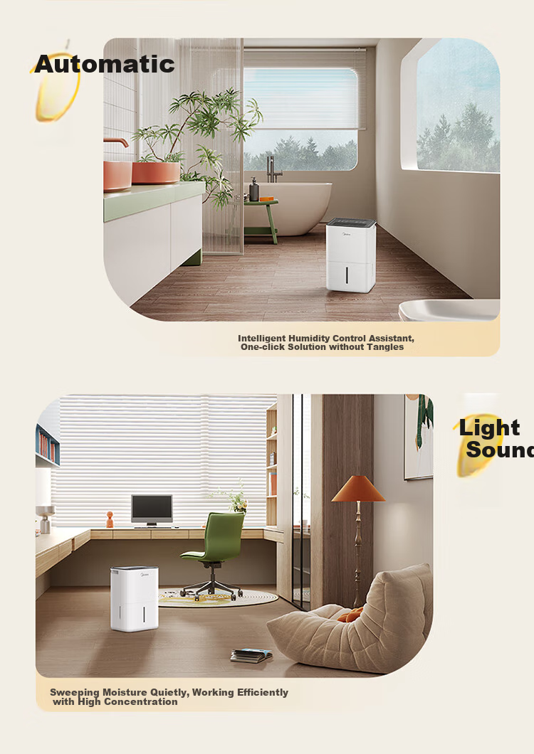 Midea Dehumidifier, 12L/day Capacity, Self-Operated Home Use for 20㎡, Quiet Operation, Compact Size, Suitable for Living Room And Bedroom, Moisture-Proof, Clothes Drying, Dehumidification Device CF12BD/N7-DO 15