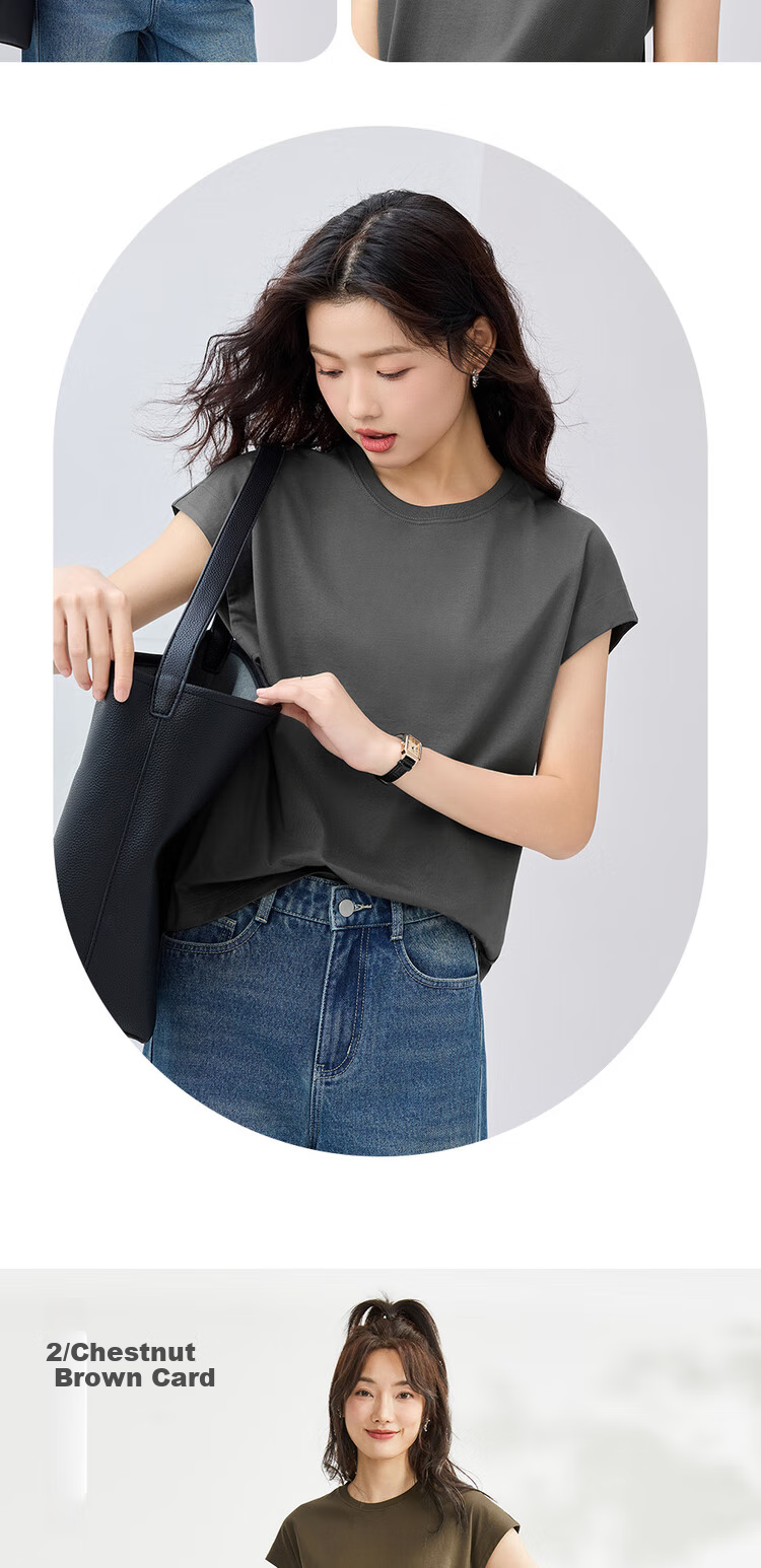 Giordano Women's T-Shirt, Summer New Style, Pure Cotton, Attractive, Elegant Ladies Round Neck White T-Shirt, Short Sleeve, 13323309 10