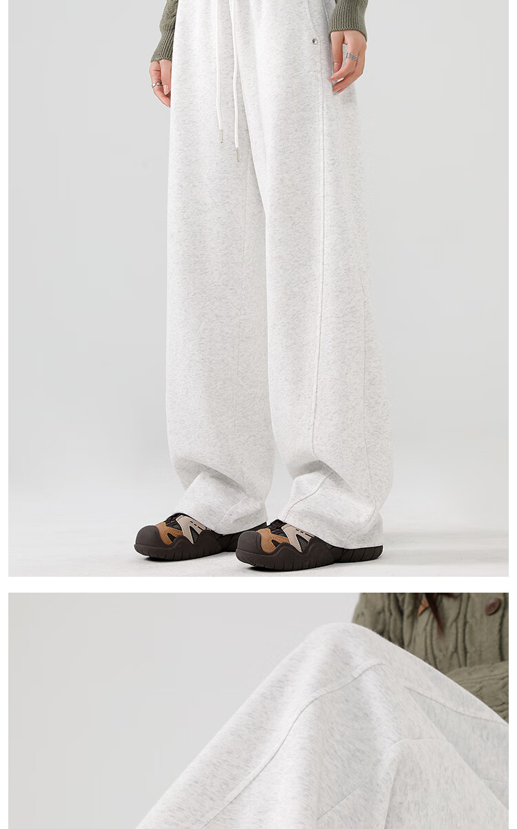 Xueqiman Studded Wide-Leg Pants for Women 2026 Spring New High-Waist Slimming Scythe Pants Loose Hip-Covering Straight Casual Trousers for Women 13
