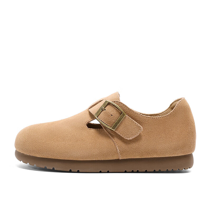 SENDA Women's Thick-Soled Platform Shoes for Autumn, Versatile Casual Style Same As in Shopping Malls, Camel Color, Size 36