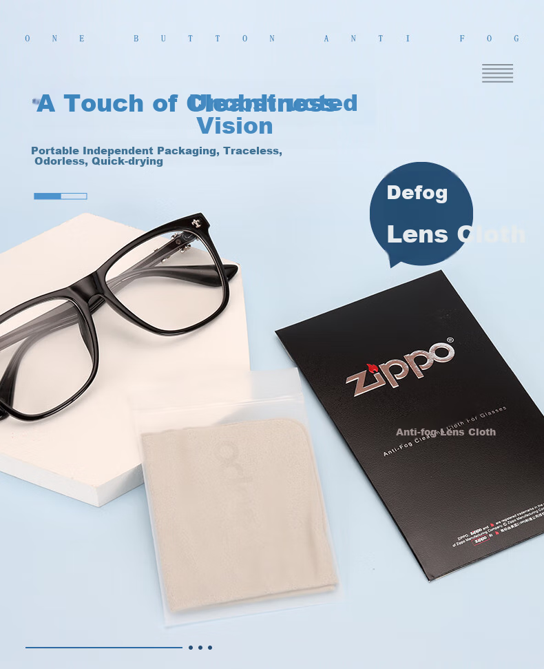 ZIPPO American Treasure Anti-Fog Glasses Cloth Suede Ultra-Large Nano Anti-Fog Dry-Style Long-Lasting Odorless Helmet Protective Goggles 2