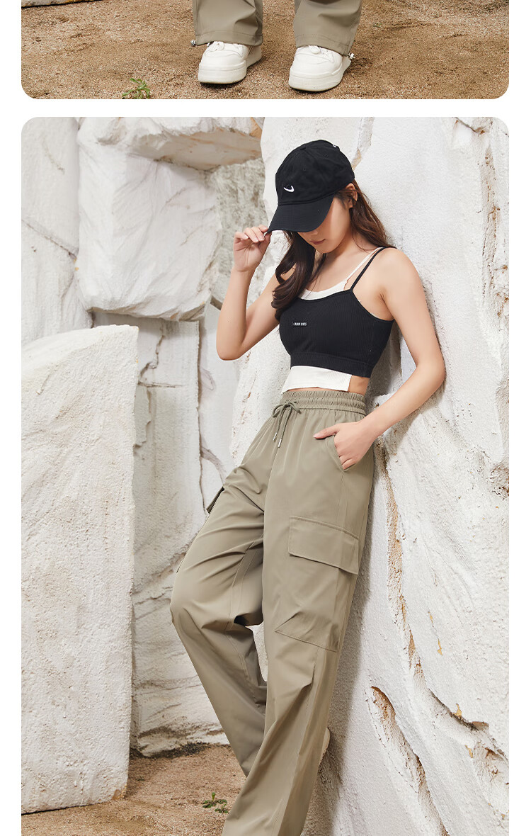BOPRUIEY Women's Cargo Pants 2025 Summer Outdoor Sports Tactical Pants Straight-Leg Tapered Leg Couple Paratrooper Casual Pants for Wome 5
