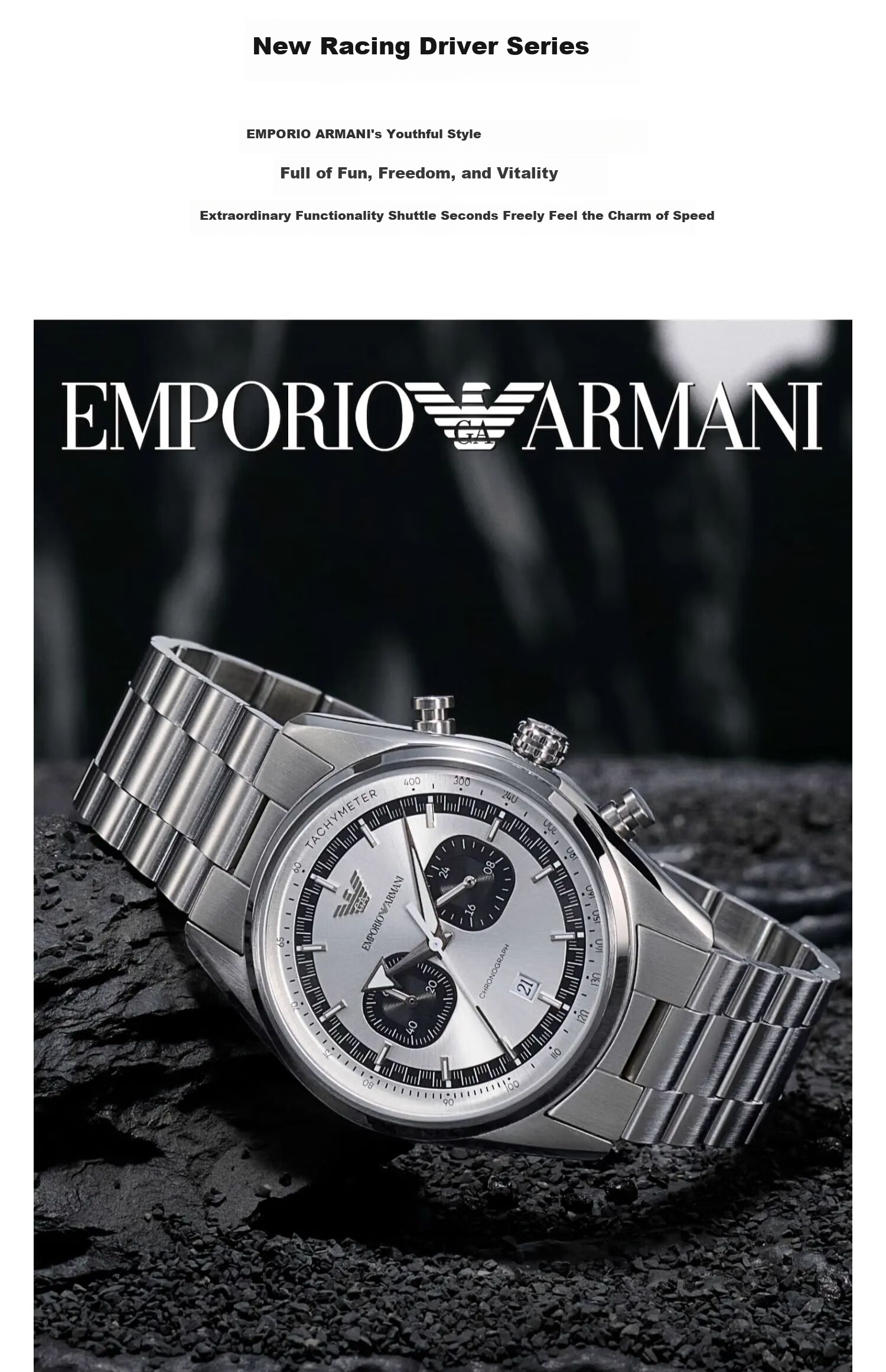 EMPORIO ARMANI Men's Watch [Zeng Shunxi Style], Panda Eye Dial, Birthday Gift for Boyfriend, AR11636 1