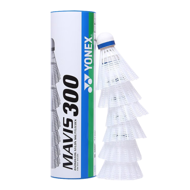 YONEX Badminton Shuttlecock, Durable Flight Stability, Competition And Training, Nylon Plastic Ball M-300 White