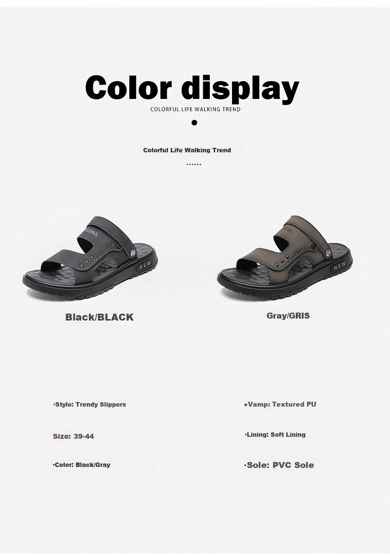 CARTELO Men's Sandals, Summer Breathable Outdoor Beach Shoes, Men's Hole Shoes, Soft-Soled Slippers for Men, 1228 Gray, Size 41 3