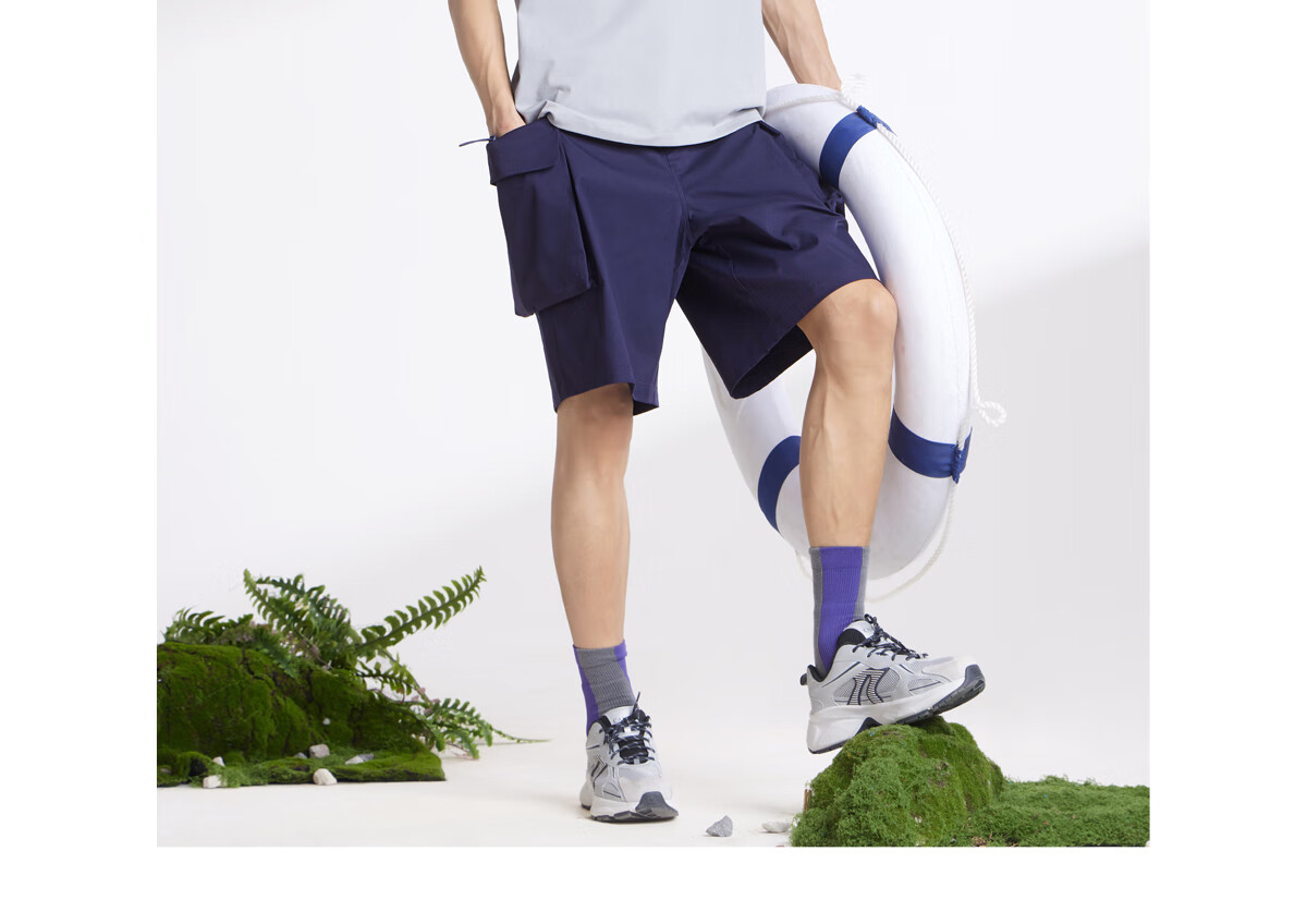 CAMEL Men's Spring And Summer New Cool Casual Workwear Loose Straight-Leg Shorts with Elastic Large Pockets M15BAWI002 22