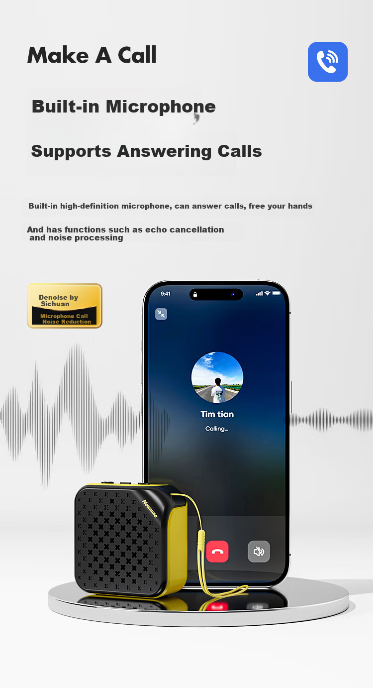 Newmine PBS001 Bluetooth Speaker, Wireless Desktop Laptop Mini Speaker, Portable Outdoor Mini Speaker for Phones, Payment Voice Broadcast Speaker with Deep Bass, Orange And Black Color 7