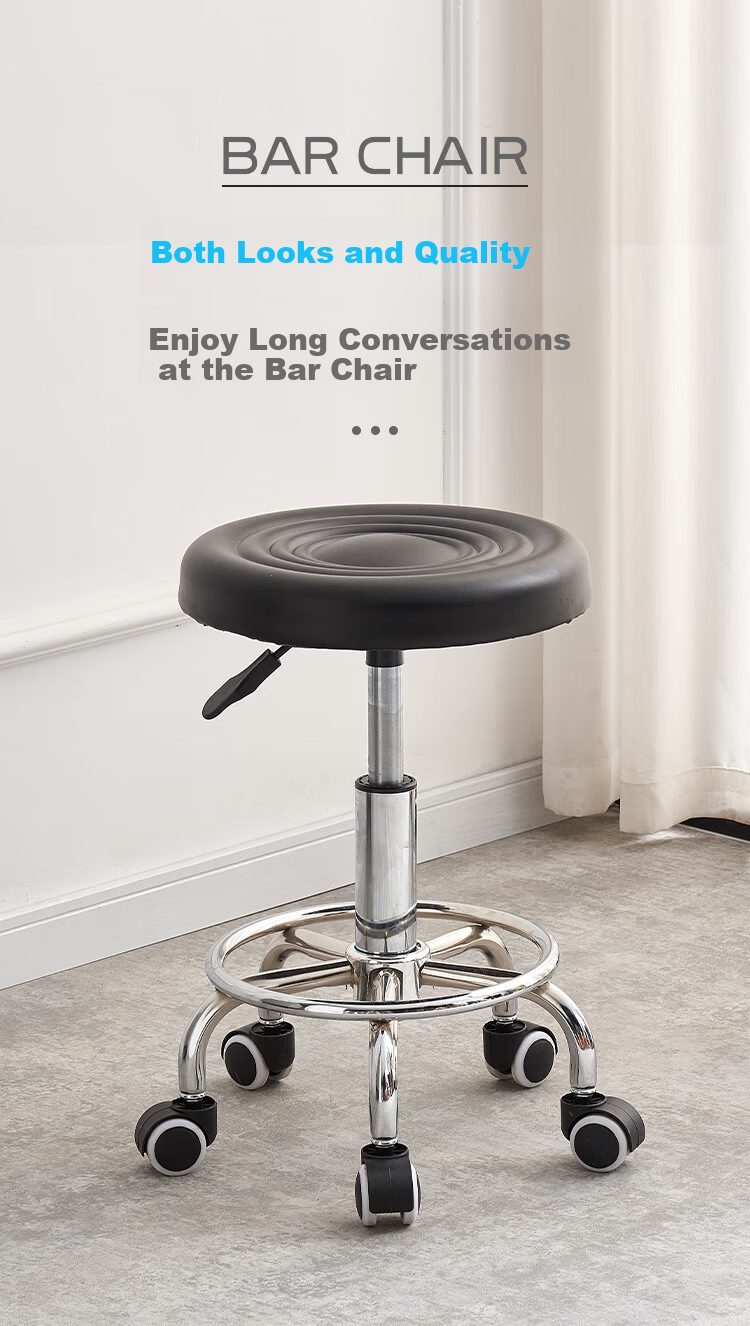 Yiman Bar Stool, Office And Home Use, Height Adjustable, Swivel, Omnidirectional Wheels, Casters 1