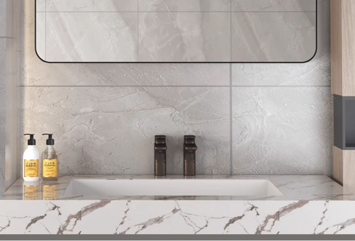 Muhan Yue Bathroom Mirror Wall Sticker No Drilling Makeup Mirror Toilet Vanity Custom Wall-Mounted Aluminum Frame 8
