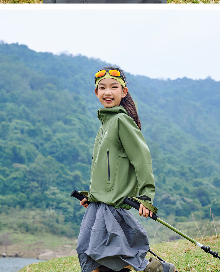 Pelliot [Xiaoshanke] Children's Outdoor Hardshell Waterproof Jacket for Boys And Girls, Model 135101017, Orange, Size 150 15