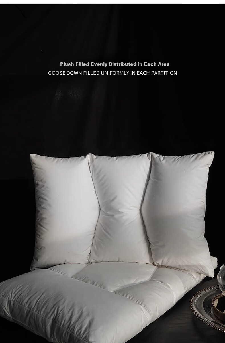 SIDANDA Pillow Core, 95% Goose Down Pillow, Side Sleeping Pillow, Feather Pillow, Half-Side Lying Pillow, Double-Layer Support Structure, Medium Pillow 15
