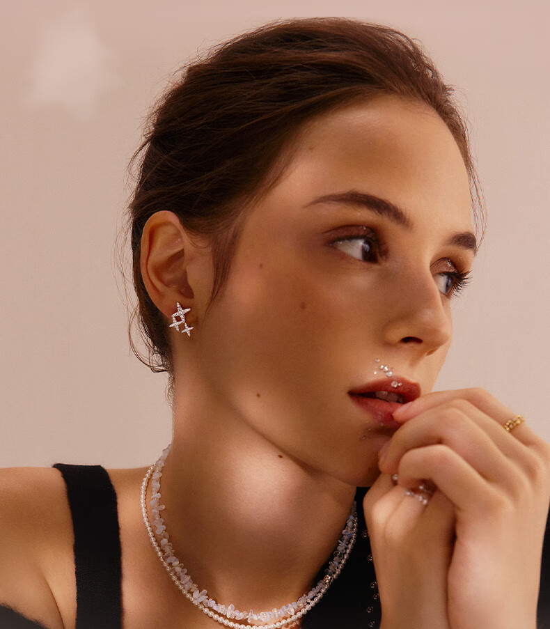 HEFANG Jewelry Starlight Stud Earrings, Simple Ear Jewelry, Birthday Gift [520 Valentine's Day Gift], for Girlfriend 2