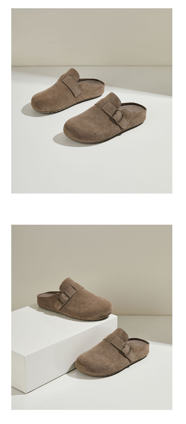 Daphne Women's Slip-On Half Slippers, Retro Soft Sole Casual Birkenstock Style, Apricot, Size 37 19