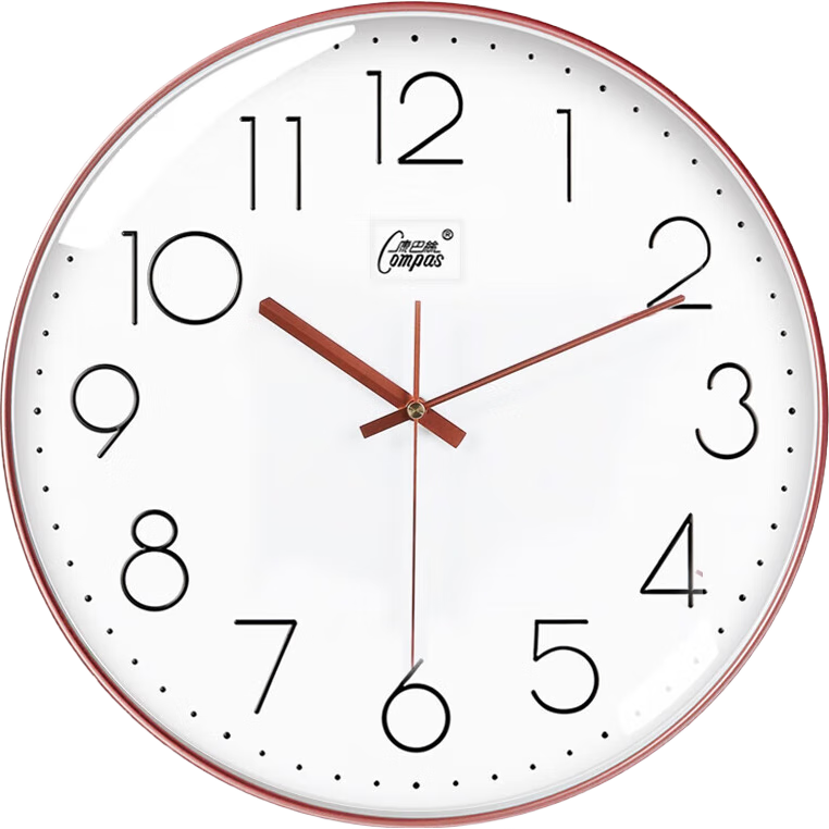 Compas Radio-Controlled Clock with Automatic Time Synchronization, Simple Wall Clock for Living Room And Exam Rooms, Wall-Mounted Clock, 2731 Rose Gold, 35cm