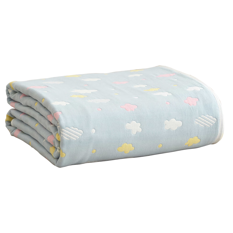 Hengyuanxiang Pure Cotton Three-Layer Gauze Towel Blanket, Summer Cool Single Person Children's Quilt, Blanket, Nap Blanket, Shawl, 120×150cm