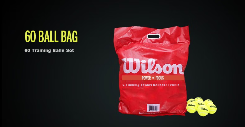 Wilson Pressureless Training Tennis Balls, Bagged Tennis Balls, Practice Tennis Balls, 60 Pieces, WRT136000 2