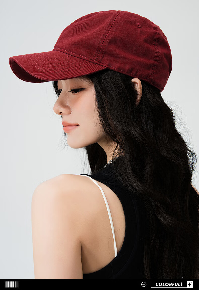 MMOPTOP Washable Solid Color Baseball Cap for Women, All-Season Soft Top Pure Cotton Sun Protection Visor Cap for Men, Sunshade Face-Slimming Cap 5