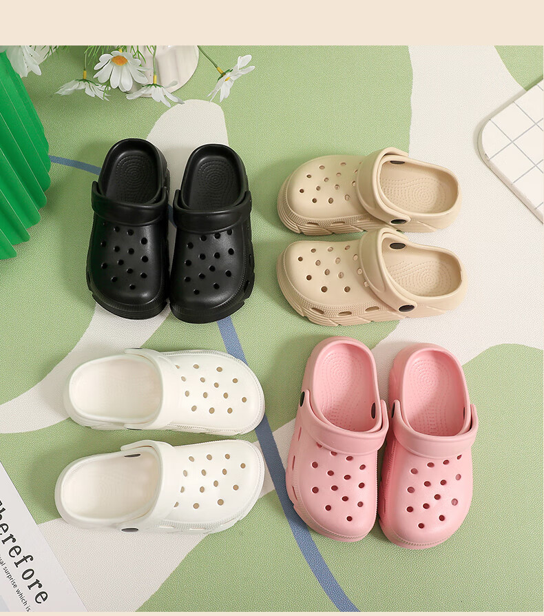 GUOLUOFEI Children's Perforated Shoes, Non-Slip EVA, Cute Soft Sole, Outdoor Wearable Beach Sandals, Closed-Toe, for Boys And Girls, Big Kids, Pink, Size 36-37 1