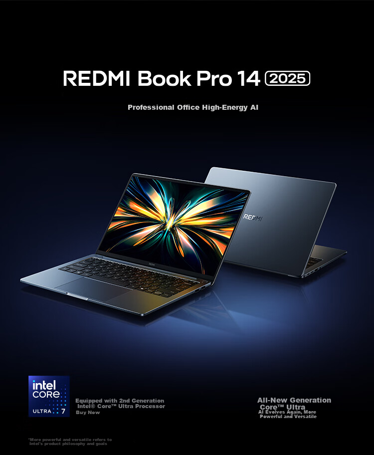 MI Notebook, Redmi Book Pro 14 2025 Thin And Light Laptop with High-Performance Intel Core 2nd Generation Ultra7, 32GB RAM, 1TB Storage 1