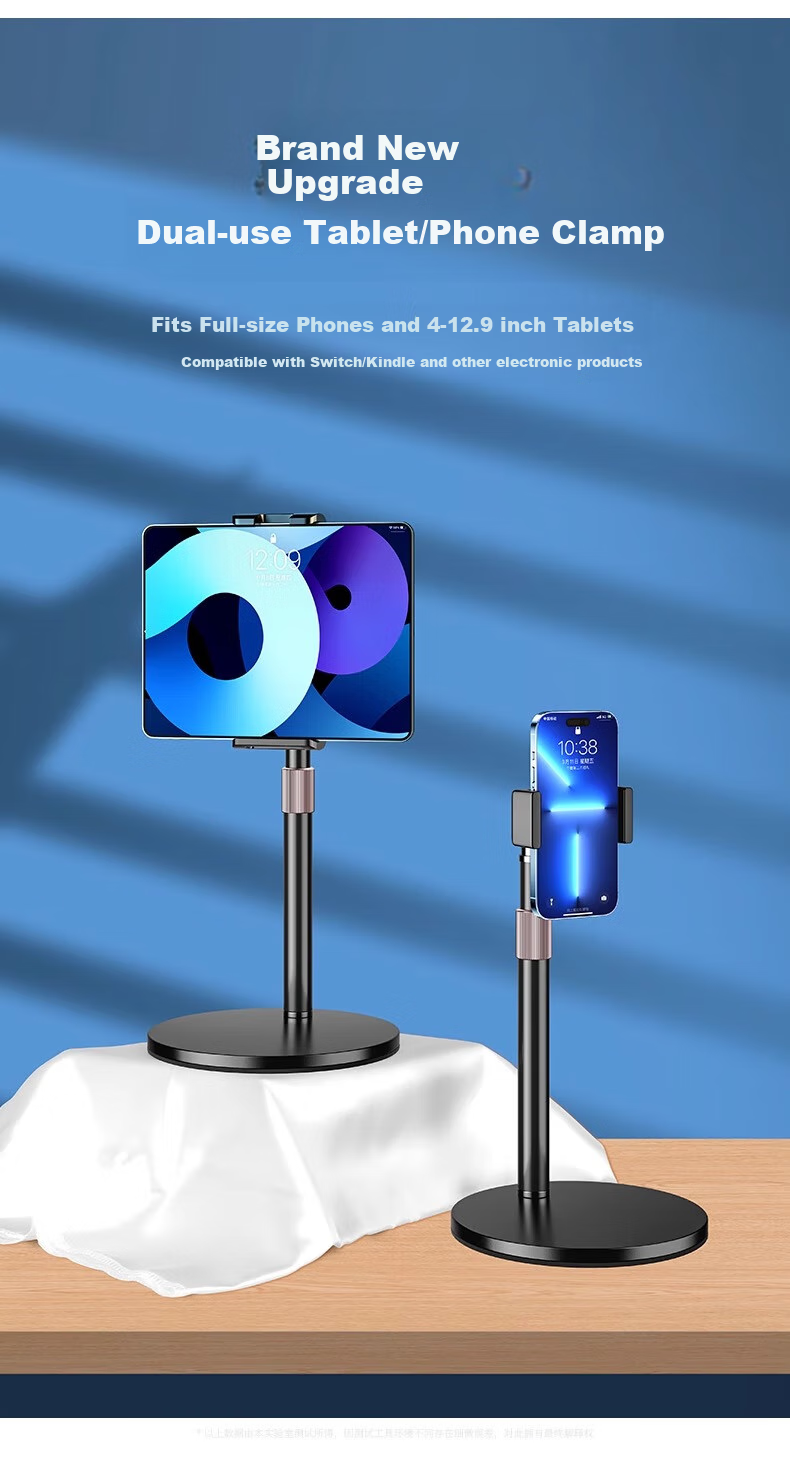 LINGCHEN Live Streaming Phone Stand, Desktop Adjustable Height, Overhead Shooting, Telescopic Selfie Device, Lazy Person's Binge-Watching Tool, Short Video Recording And Drawing Stand, 360° Rotatable Multifunctional Metal Phone Holder 11