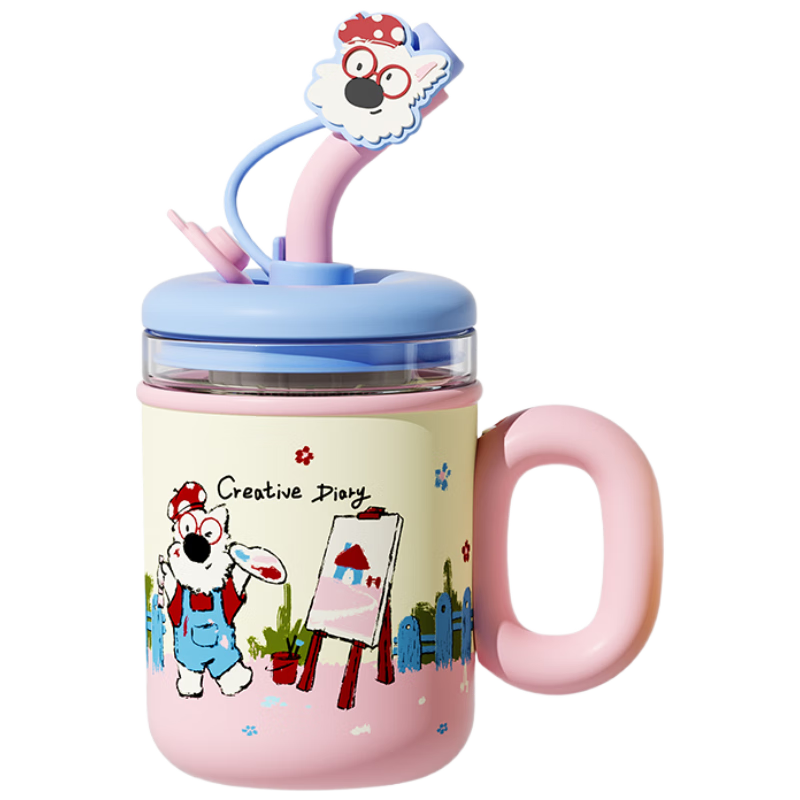 BABLOV Huobansen 316 Stainless Steel Children's Insulated Cup Water Bottle for Women, Stylish Straw Cup Mug Gift 510ml