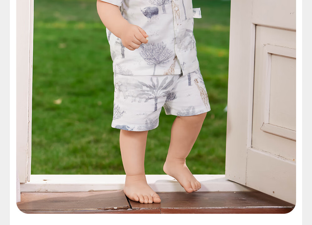 YEEHOO Children's Home Wear Set, Gauze Thin Summer Pajamas for Boys And Girls, Air Conditioning Clothing, New Style 2
