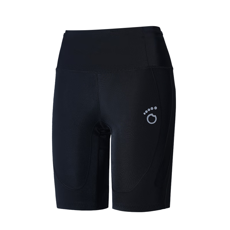 Macondo 7th Generation Marathon Running Compression Shorts with Three Pockets, Sweat-Resistant Phone Compartment, Black, Women's XL