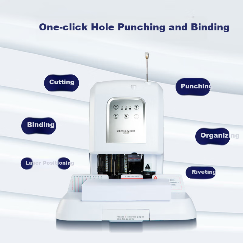 COMIX Laser Positioning Accounting Voucher Fully Automatic Binding Machine, Bill And Tender Punched Machine, Intelligent Touch Financial Binder, Binding Thickness 50mm, CM-5008