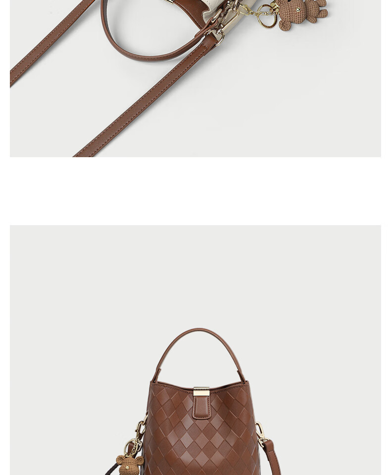 YUYULA Leather Handbag, Women's Crossbody Bucket Bag, Commuter Luxury Shoulder Bag, Birthday Gift for Wife Or Girlfriend on May 20th 12