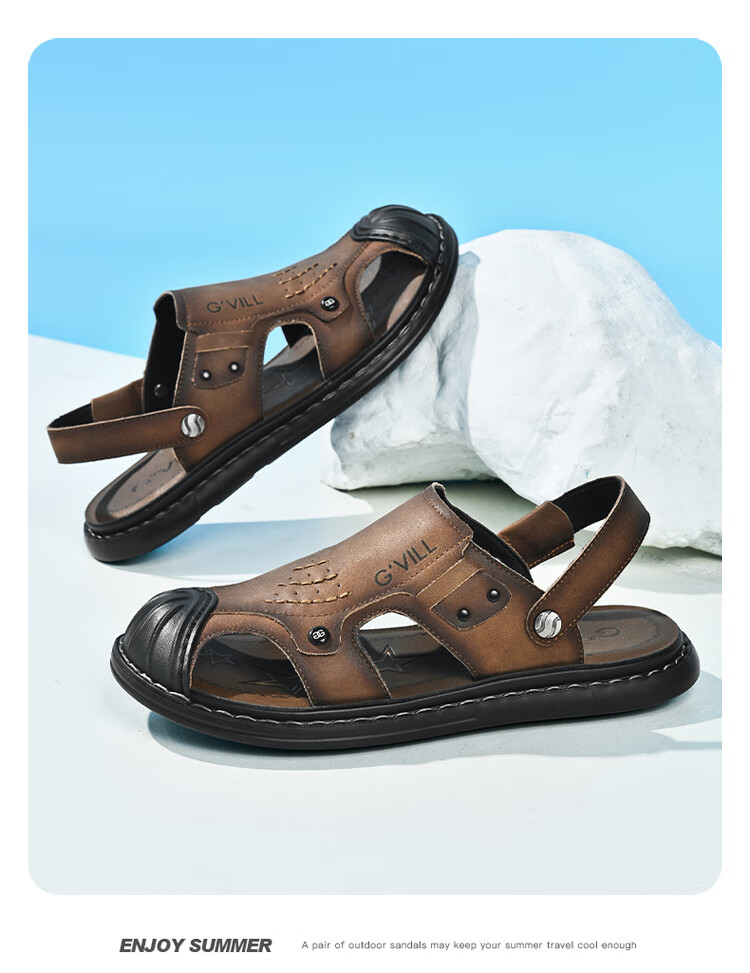 Guizhibu Summer New Outdoor Closed-Toe Sandals, Breathable Thick-Soled Non-Slip Beach Shoes Casual Shoes G303 Gray 41 2