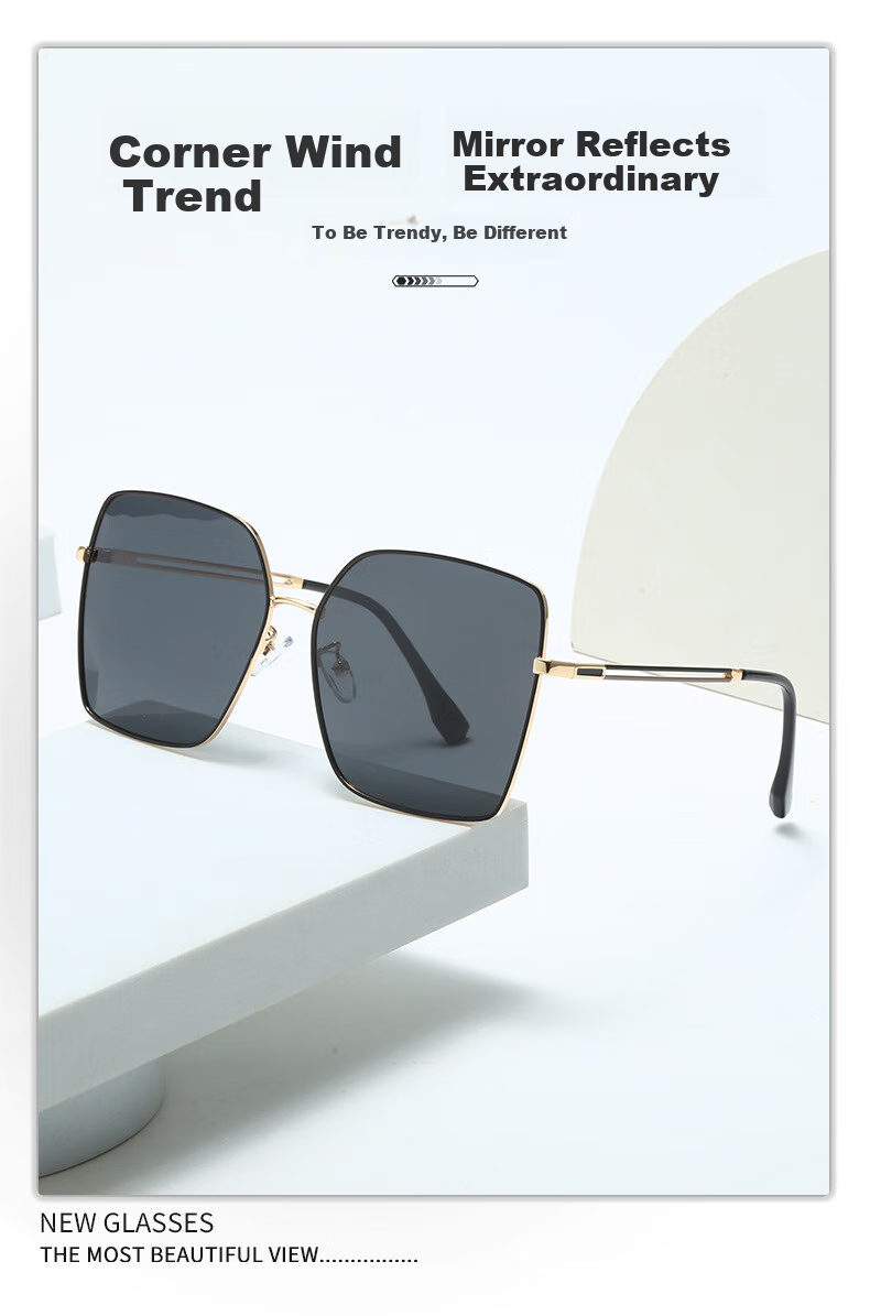 Mushe Fashion Women's Polarized Sunglasses UV400 Anti-Ultraviolet Street Photography Sunglasses Large Frame Korean Style Trendy Sun Protection Goggles 1