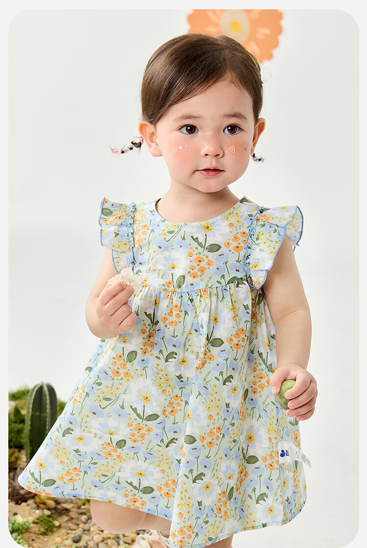 Minibala Girls' Cotton Dress, Baby Clothes, Princess Dress, New Style Skirt 14