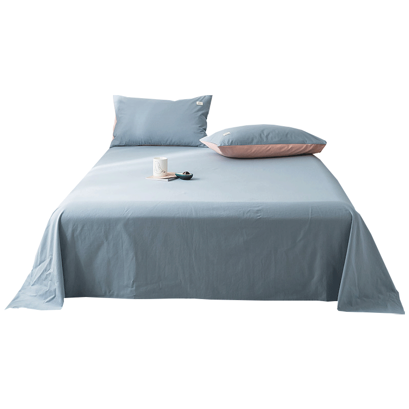 AVIVI Single Bed Sheet, Flat Sheet Bed Cover for Student Dormitory Mattress Protector, Denim Blue, 180*230cm