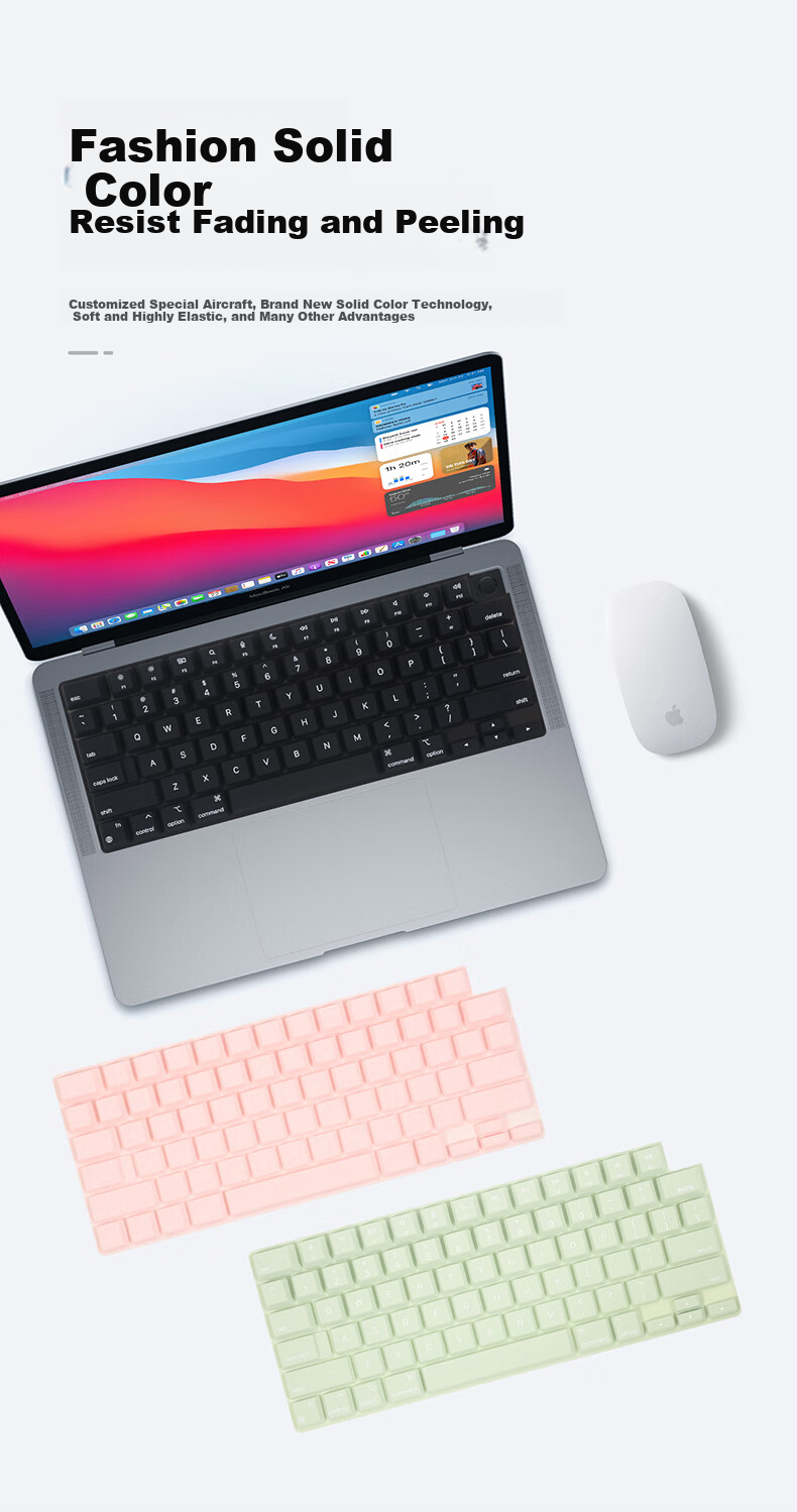 DiYiGongFang Silicone Keyboard Protector, Mechanical Feel Keyboard Cover, Suitable for Apple Laptops MacBook Pro/Air 13/14/15/16 Inch M2/M3/M4 2