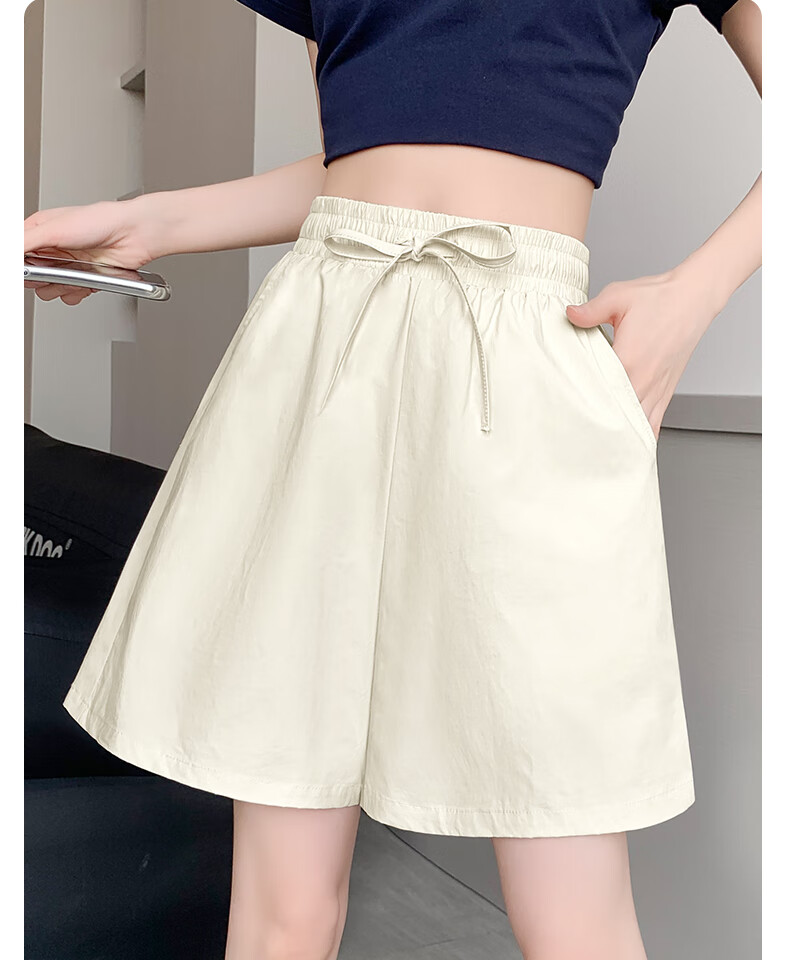 Huili Sports Shorts for Women Summer 2026 Latest Style Thin High-Waist Slimming Mid-Length Pants Ice Silk Cool Sun Protection Casual Pants 4