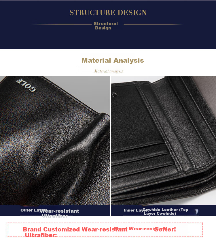 GOLF Men's Wallet, Vertical Style, Soft Leather Billfold, Multi-Card Slots, Bank Card Holder, Business Casual, Lightweight Coin Purse, Gift Box Packaging 9